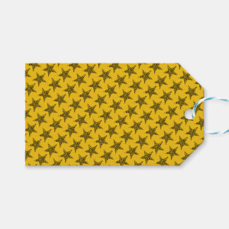 Golden Yellow Black Stars Gift Labels Cadeaulabel