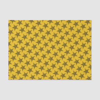 Golden Yellow Black Stars-papier Tissuepapier