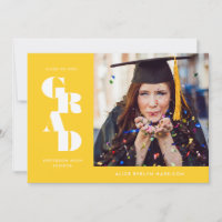 Golden Yellow Bold Serif Single Photo Afstuderen