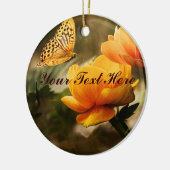 Golden Yellow Butterfly Keramisch Ornament (Links)