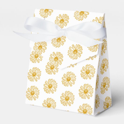 Golden Yellow Daisies Print, Daisy Floral Pattern Bedankdoosjes (Voorkant Zijde)