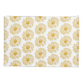 Golden Yellow Daisies Print, Daisy Floral Pattern Kussensloop (Achterkant)