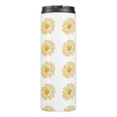 Golden Yellow Daisies Print, Daisy Floral Pattern Thermosbeker (Achterkant)