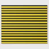 Golden Yellow en Black Stripes Cadeaupapier (Vlak)