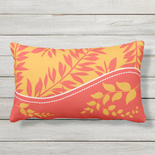 Golden Yellow en Coral Cabana Collectie Monogram Buitenkussen