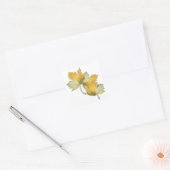 Golden Yellow Fall Leaves Vierkante Sticker (Envelop)