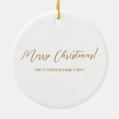 Golden Yellow Faux Glitter look Jumping Deer Shape Keramisch Ornament (Achterkant)