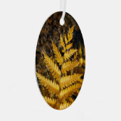 Golden Yellow Fern Leaves Metalen Ornament (Voorkant Rechts)