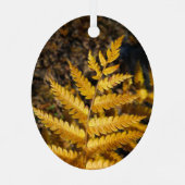 Golden Yellow Fern Leaves Metalen Ornament (Achterkant)