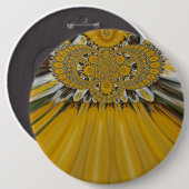 Golden Yellow Flower Pattern-kunst Ronde Button 6,0 Cm (Voorkant /achterkant)
