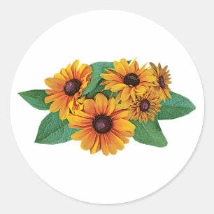 Golden Yellow Gerbera Daisies Ronde Sticker