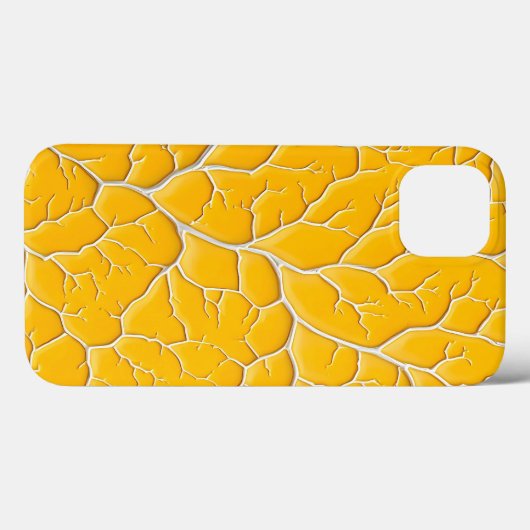 Golden Yellow iPhone Case Vein Design Bold (Achterkant (horizontaal))