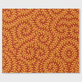 Golden Yellow Leafy Vine Pattern Cadeaupapier (Vlak)