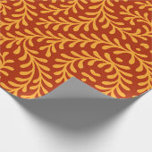 Golden Yellow Leafy Vine Pattern Cadeaupapier (Hoek)