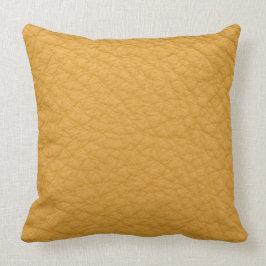 Golden Yellow Leather Print Pillow Kussen