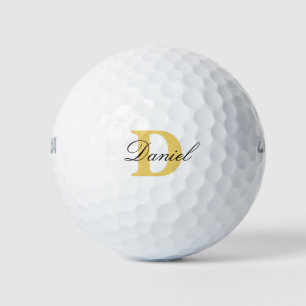 Golden Yellow Monogram Initiaal Aangepaste naam Ca Golfballen