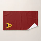 Golden Yellow Monogram on Maroon (Serviette à main)