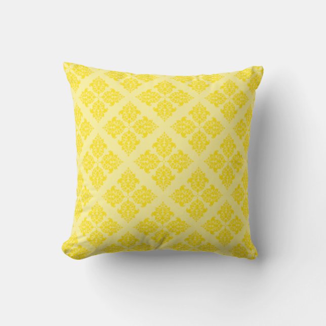 Golden Yellow Moroccan Damask Kussen (Voorkant)