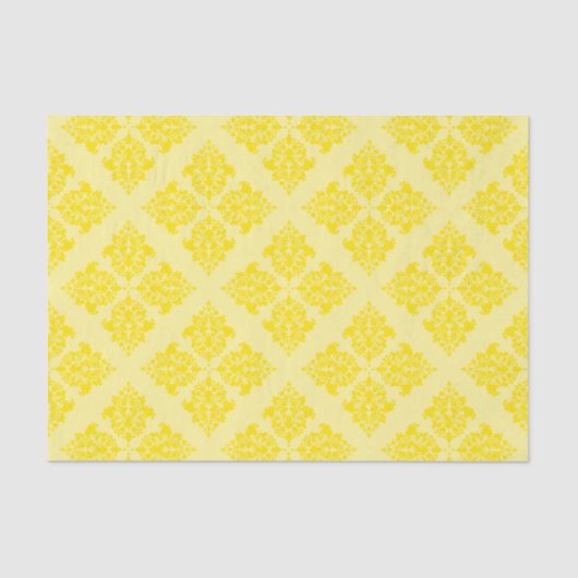 Golden Yellow Moroccan Damask Tissuepapier (Voorkant)