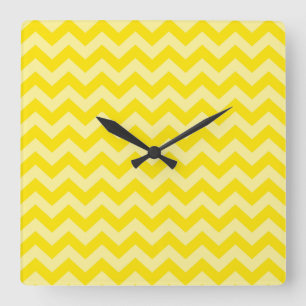 Golden Yellow Moroccan Moods Chevrons Vierkante Klok