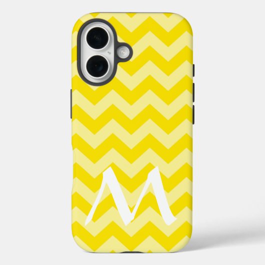 Golden Yellow Moroccan Moods Chevrons w/Monogram Case-Mate iPhone Case (Achterkant)