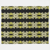 Golden Yellow Ornamental Stripe Seamless Pattern Fleece Deken (Voorkant (Horizontaal))