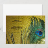 Golden Yellow Peacock Wedding Kaart (Voorkant / Achterkant)