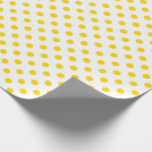 Golden Yellow Polka Dot op White Medium Space Cadeaupapier (Hoek)