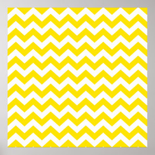Golden Yellow Safari Chevron Poster
