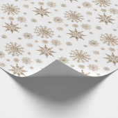Golden Yellow Snowflakes Patroon Cadeaupapier (Hoek)