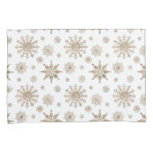 Golden Yellow Snowflakes Patroon Kussensloop (Voorkant-Rechts)