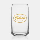 Golden Yellow Stylisé Nom Bridesmaid Verre (Recto)