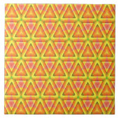 Golden Yellow Triangle Pattern Tegeltje (Voorkant)