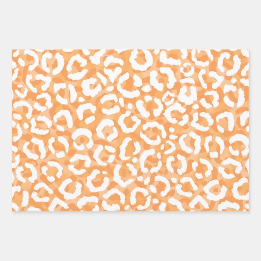 Golden Yellow White Leopard Animal Print Inpakpapier Vel (Voorkant 3)