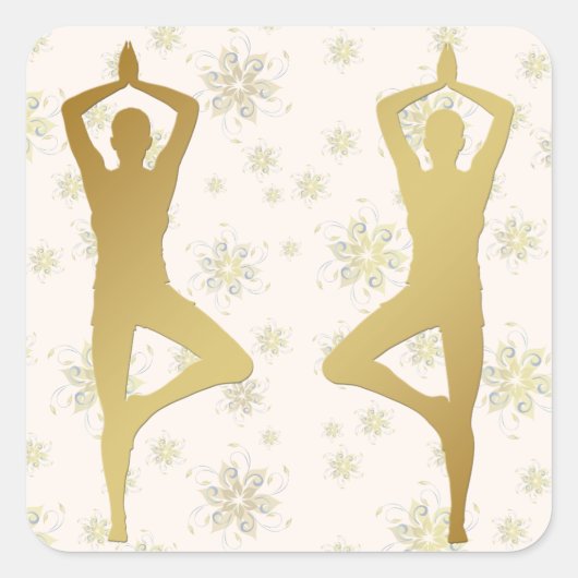 Golden Yoga Meditatie Sticker (Voorkant)