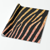 Golden Zebra Glittery Pattern Cadeaupapier (Uitgerold)