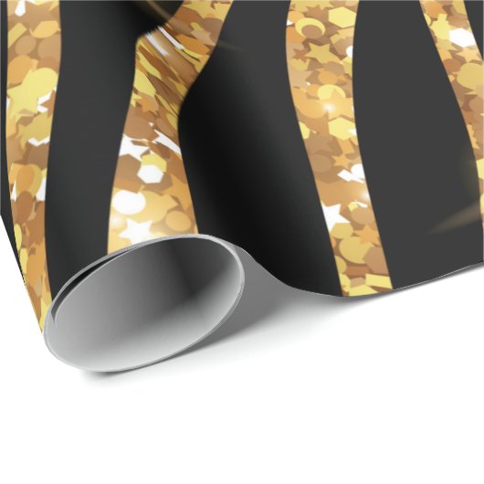Golden Zebra Glittery Pattern Cadeaupapier (Rol Hoek)