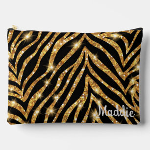 Golden Zebra Glittery Pattern Etui