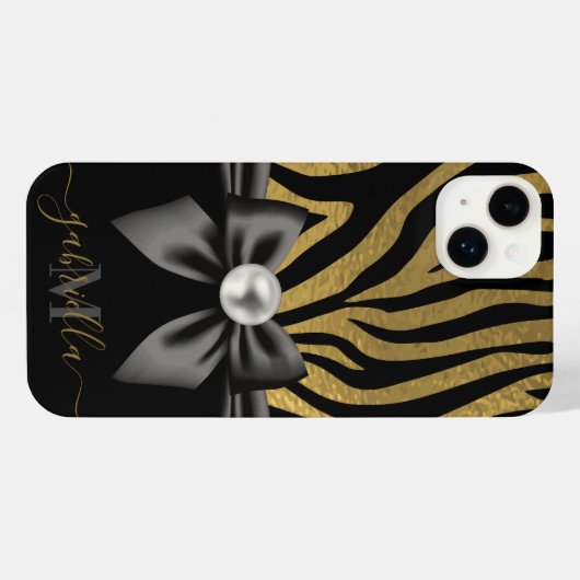 Golden Zebra Print et Bow (Verso Horizontal)