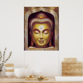 Golden Zen méditation Bouddha Poster d'art spiritu (Cuisine)