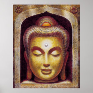Golden Zen méditation Bouddha Poster d'art spiritu