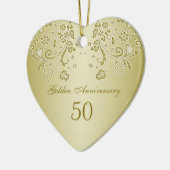 Golden zwrils 50th Wedding Jubileum Ornament (Links)