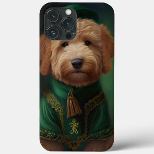 Goldendoedle Dog in St. Patrick's Day Dress iPhone 13 Pro Max Hoesje