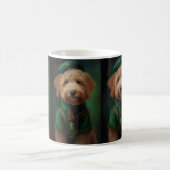 Goldendoedle Dog in St. Patrick's Day Dress Koffiemok (Center)