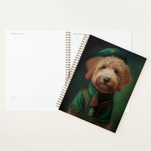 Goldendoedle Dog in St. Patrick's Day Dress Planner (Display)