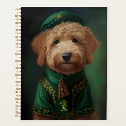 Goldendoedle Dog in St. Patrick's Day Dress Planner (Voorkant)