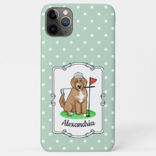 Goldendoedle Dog Play Golf (Red whmk2) Cute Fun iPhone 11 Pro Max Hoesje