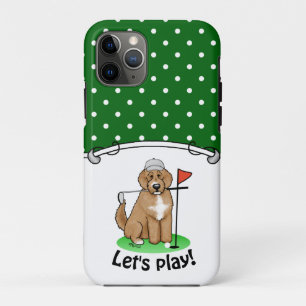 Goldendoedle Dog Play Golf (Red whmk2) Cute Fun iPhone 11 Pro Hoesje