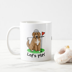 Goldendoedle Dog Play Golf (Red whmk2) Cute Fun Koffiemok