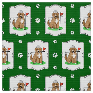 Goldendoedle Dog Play Golf (Red whmk2) Cute Fun Stof